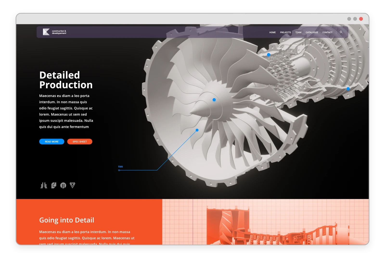 3D Website für Bauteile mit Three.js